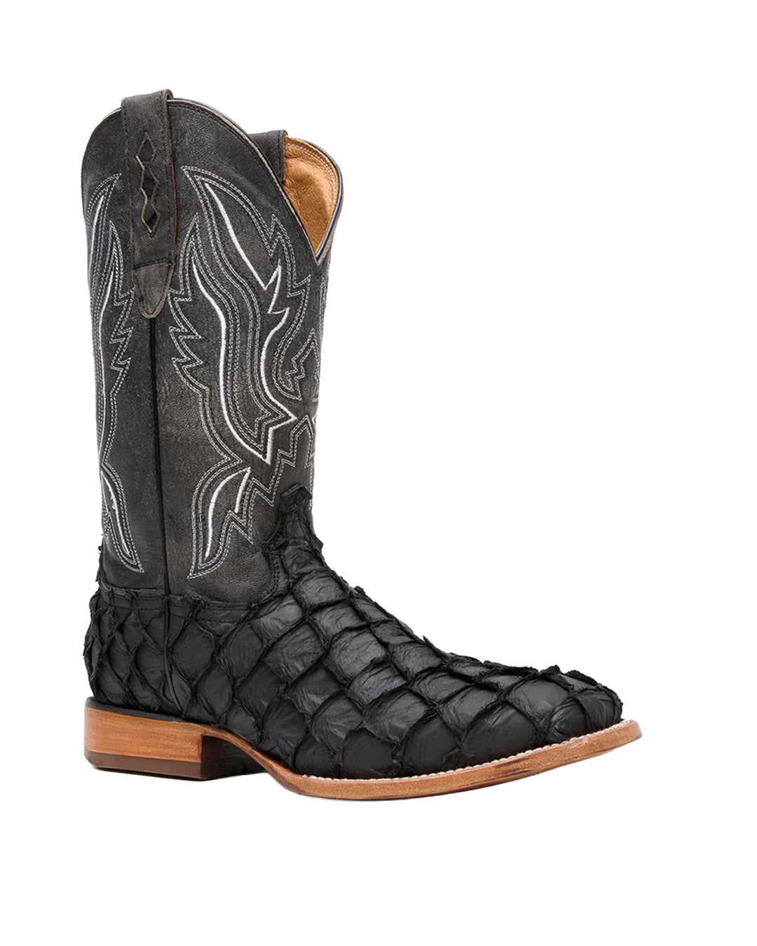 Durango Premium Exotics Matte Black Pirarucu Western Boot DDB0381
