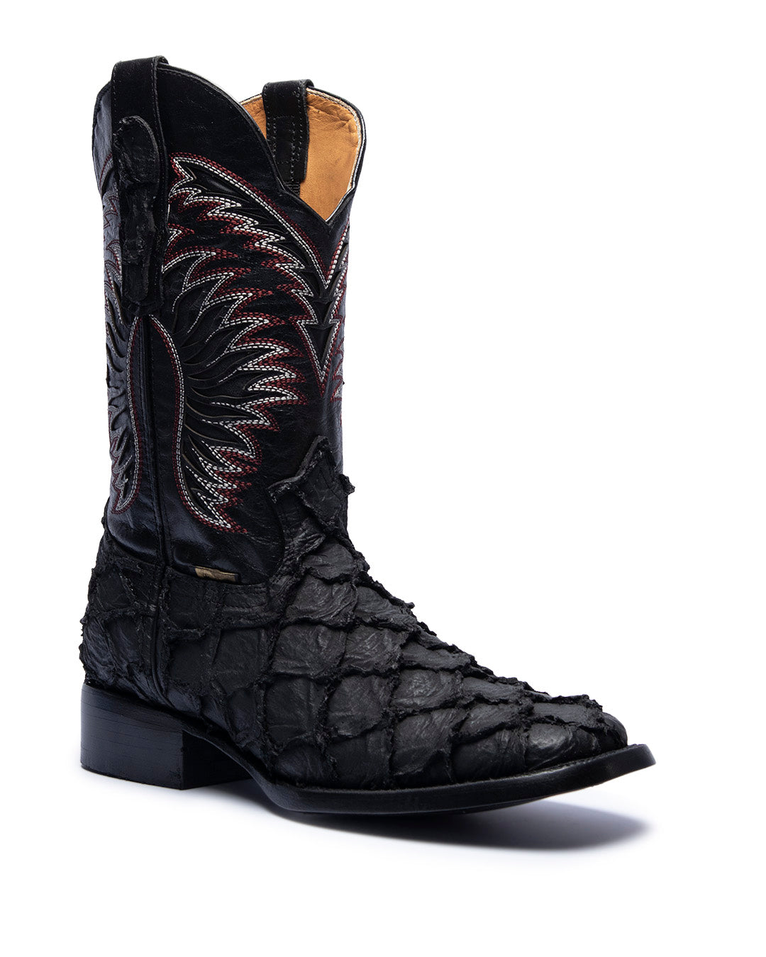 JP Western Boots Black PIRACUCU Print Embossed