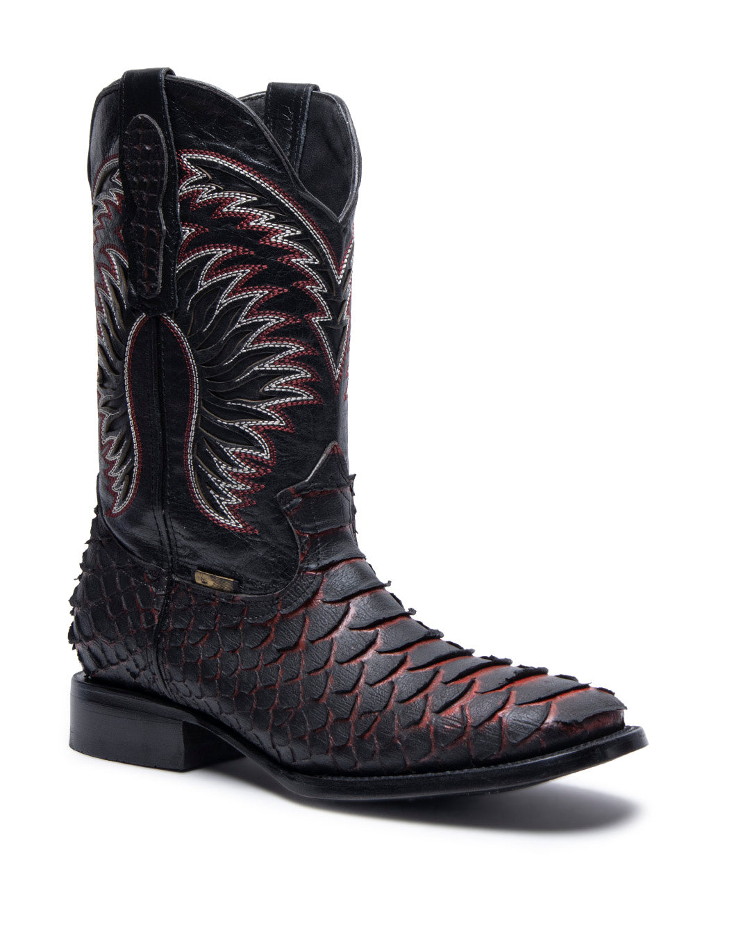 JP Wester Boots black red python