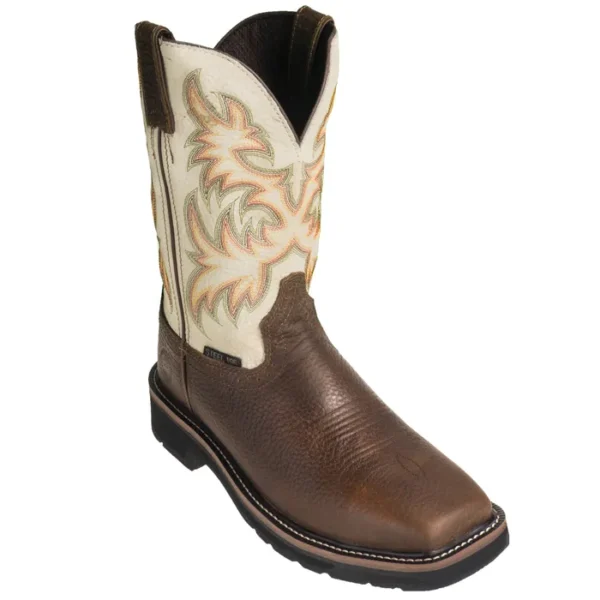 Justin Boots: Men's SE4684 Steel Toe EH White Cowhide 11-Inch Cowboy Work Boots - Imagen 9