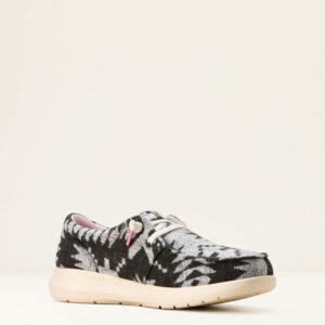 Ariat Hilo Flannel Shoes - Black & White and pink