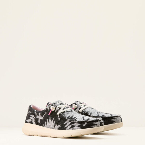 Ariat Hilo Flannel Shoes - Black & White and pink - Imagen 2