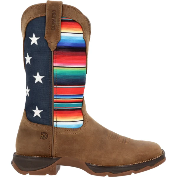Lady Rebel by Durango® Dusty Brown Serape Flag Western Boot - Imagen 8